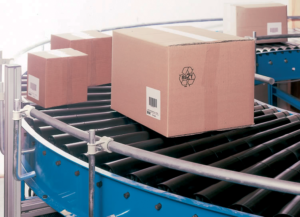 cardboard boxes on conveyor belt